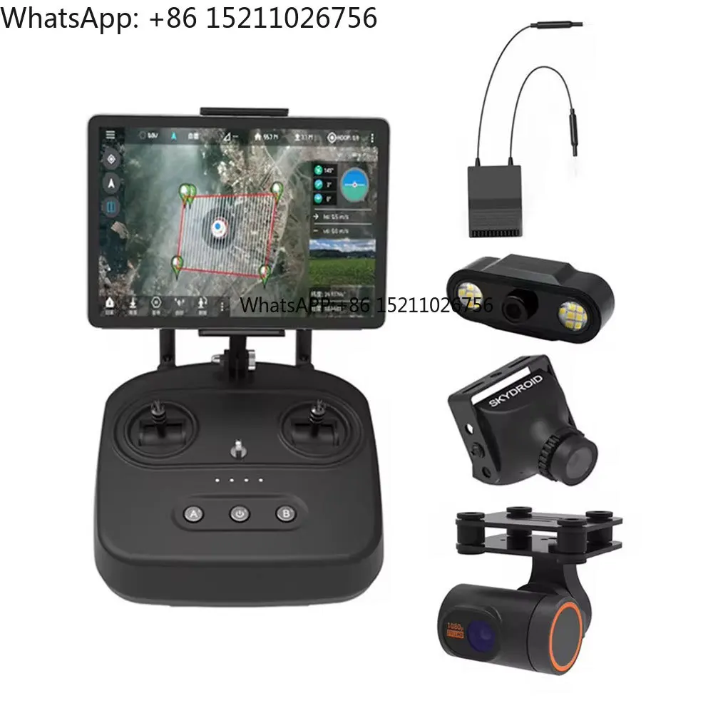 

Skydroid T10 Мини-камера с дистанционным управлением, 10 км, передача цифровых карт 4 в 1 с приемником R10 для защиты растений на радиоуправлении -