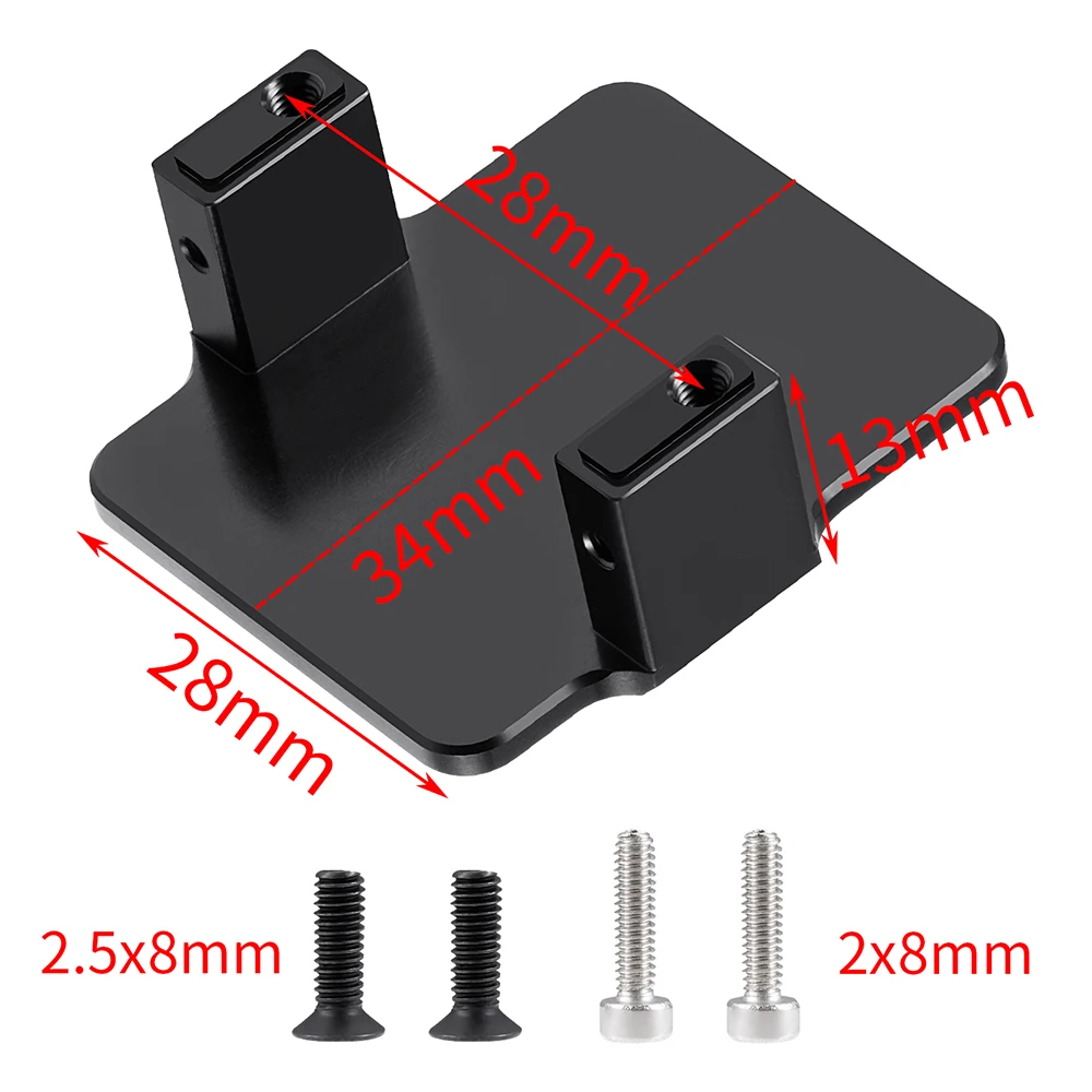 YEAHRUN 1 ชุดอลูมิเนียมสีดํา Servo Mount สําหรับ 1/18 หินแกรนิต Grom 1/14 Mojave Grom Mega 380 RC รถบรรทุกมอนสเตอร์อะไหล่อัพเกรด