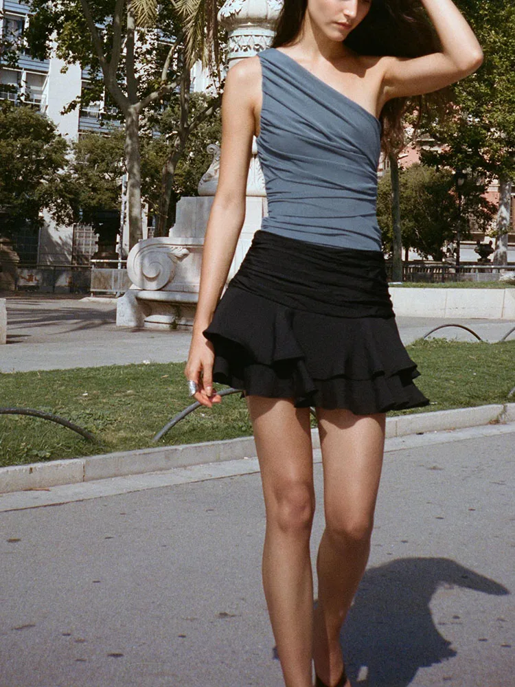 Faion Asimmetrico Pieghettato di Un Pezzo da Donna Nuovo Arrivo Autunno 2025 503983 485 503983 76 Costume di Scena Etnico