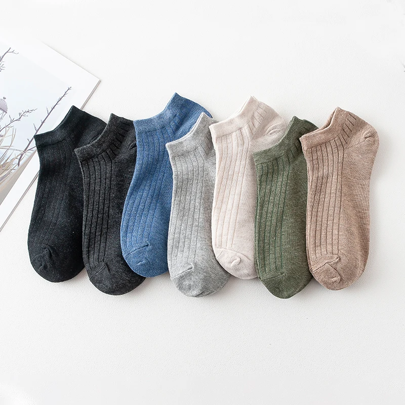 3 Pairs Women Simple Solid Cotton Casual Striped Short Socks for Ladies Breathable Comfortable Soft Groovy Japanese Korea Sox