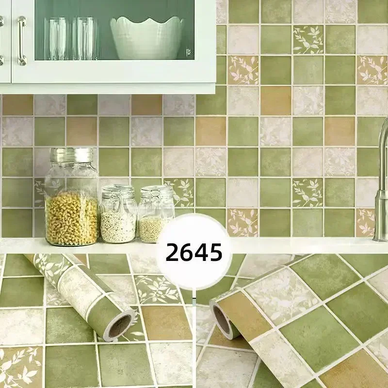 Pegatinas de pared para muebles de cocina a prueba de aceite, 40/60cm, autoadhesivas, azulejo de baño, papel tapiz de vinilo impermeable 3D para