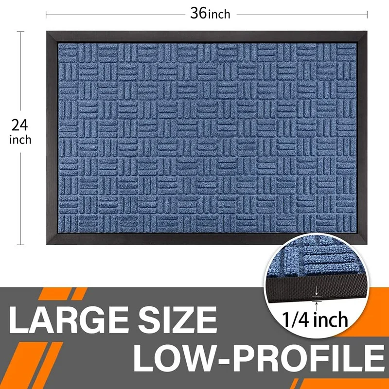 ABVC Entrance Door Mat Large Heavy Duty Front Outdoor Rug Non-Slip Welcome Doormat For Entry, 24 X 36 Inch