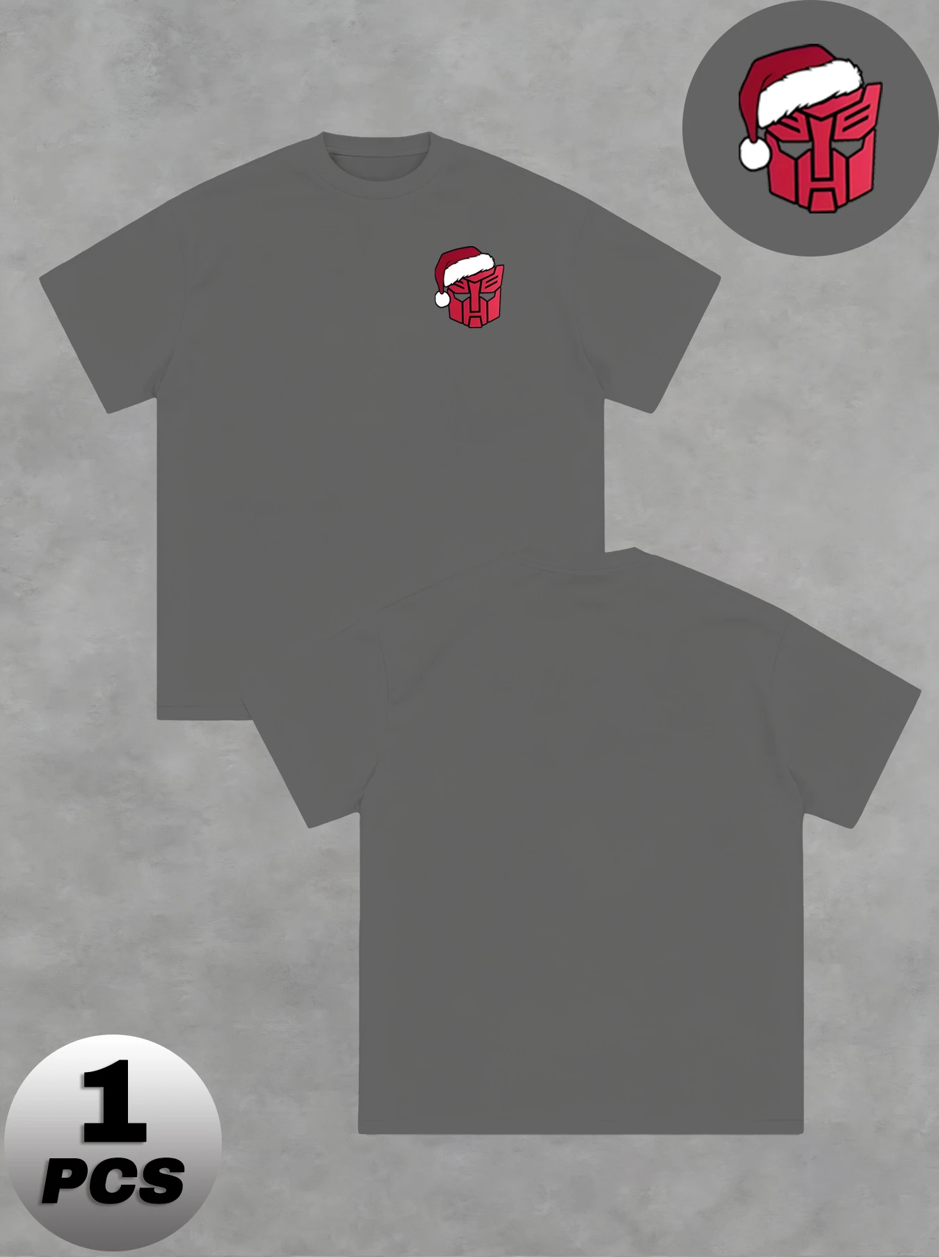 Transformers Christmas Boppy T-shirt imprimé logo rouge – Haut décontracté à manches courtes tendance pour homme, cadeau parfait pour petit ami