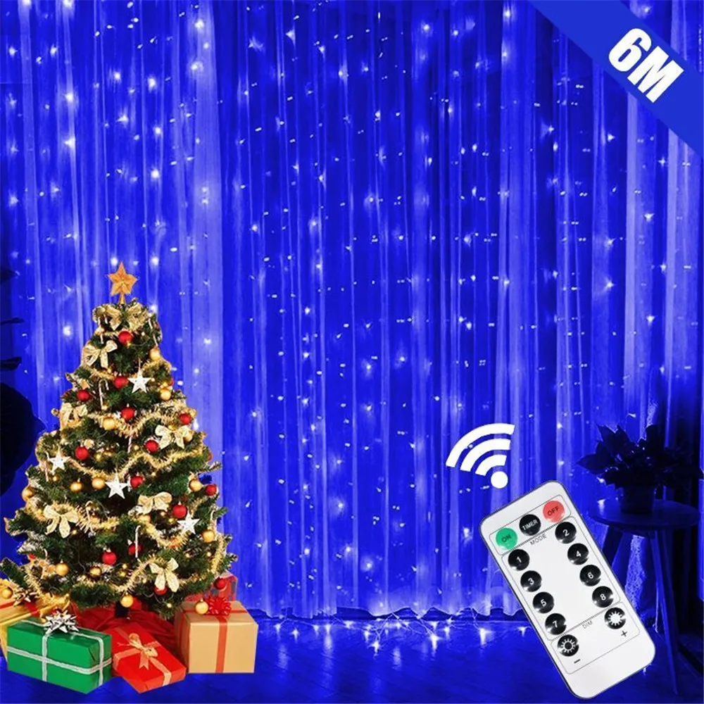 

СВЕТОДИОДНАЯ Гирлянда-занавеска, Рождественское украшение для дома, гирлянда со светодиодной подсветкой, украшение для свадьбы, дома, спальни