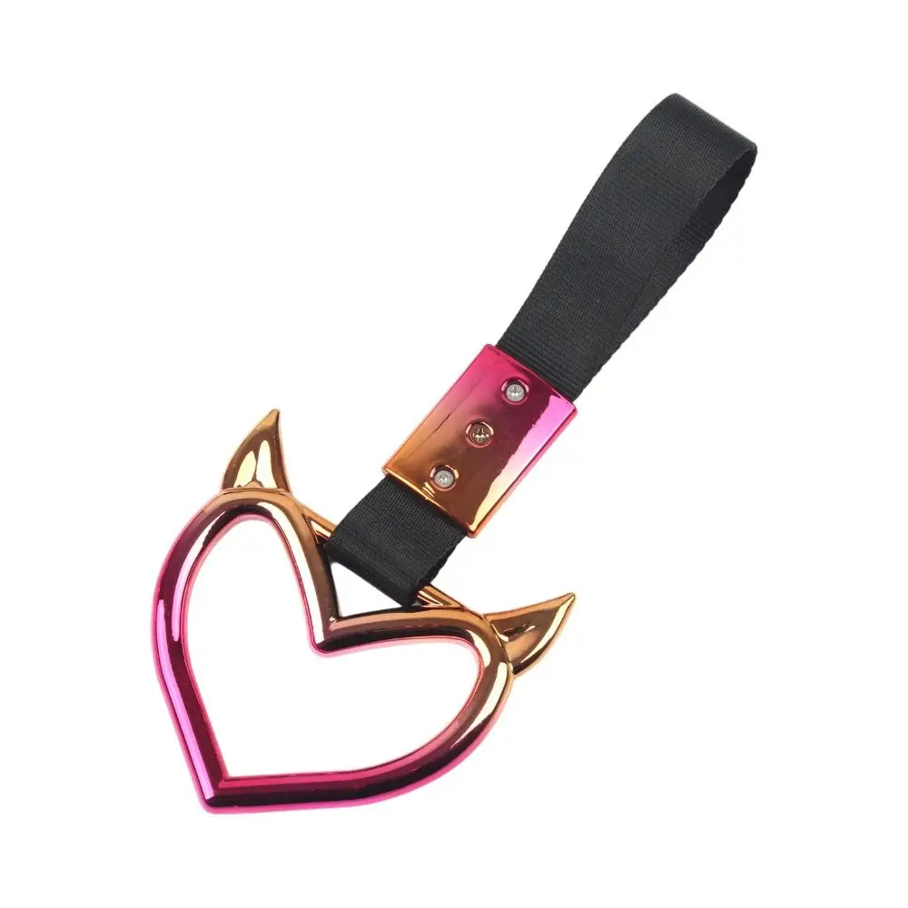 Gift Colorful Devil Heart Car Handle Belt Heart Shape Novelty Car Styling Accessory Durable Tsurikawa Ring Styling Modification
