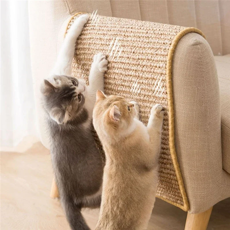 Couch Cat Scratch Guards Mat Hook and Loop Fastener Cat Scraper for Cats Tree Cat Scratcher Sisal Sofa Mats Furniture Protector