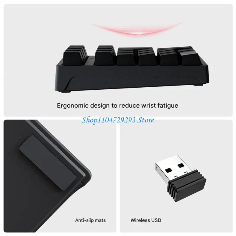 Bluetooth-compatible 2.4G Wireless Number Pad Numeric Keypad 21 Numpad Portable Financial Accounting Keyboard