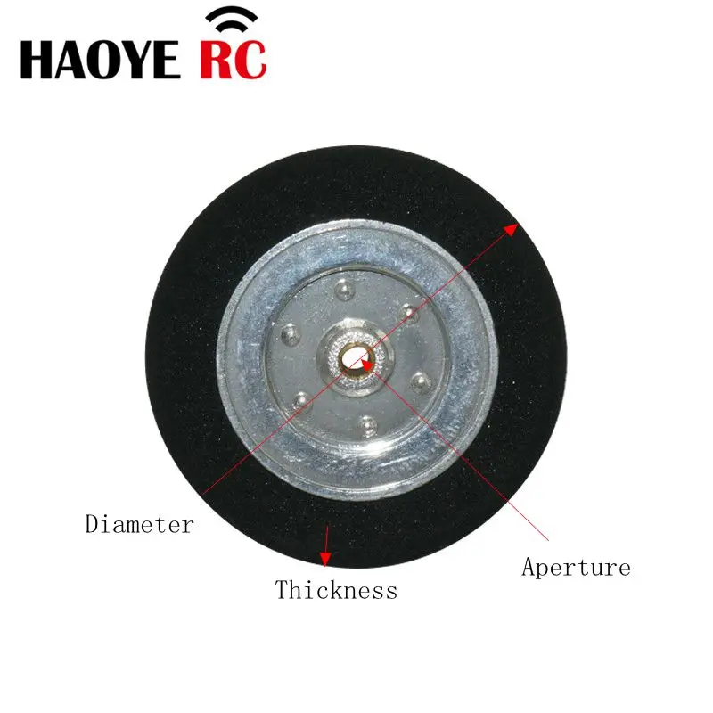 Haoye 2 Pcs/Lot Electroplate Super Light Wheels D30-58mm For RC Airplane Replacement Toys DIY Plane Accessory