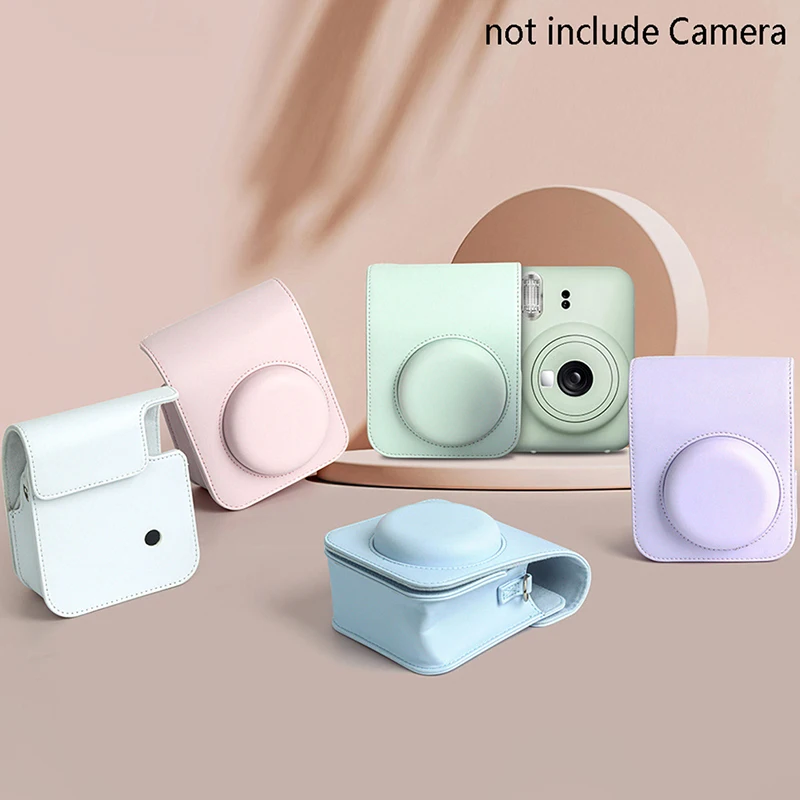 1Pc For Instax Mini 12 Camera Case PU Soft Protective Trave Bag Fujifilm Film With Shoulder Strap