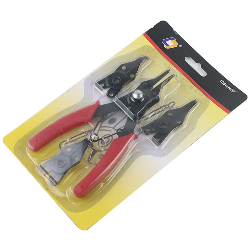 4-In-1 Circlip Pliers Set Snap Ring Pliers Multi Crimp Removable Plier Head Retaining Circlip Pliers Hand Tools Multifunctional
