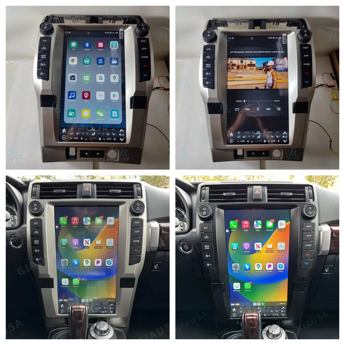 yl Android 13.0 For Toyota 4Runner 2010-2023 Car Multimedia Player Wireless carplay Touch screen Bluetooth 5.0 DSP 4G Head Unit