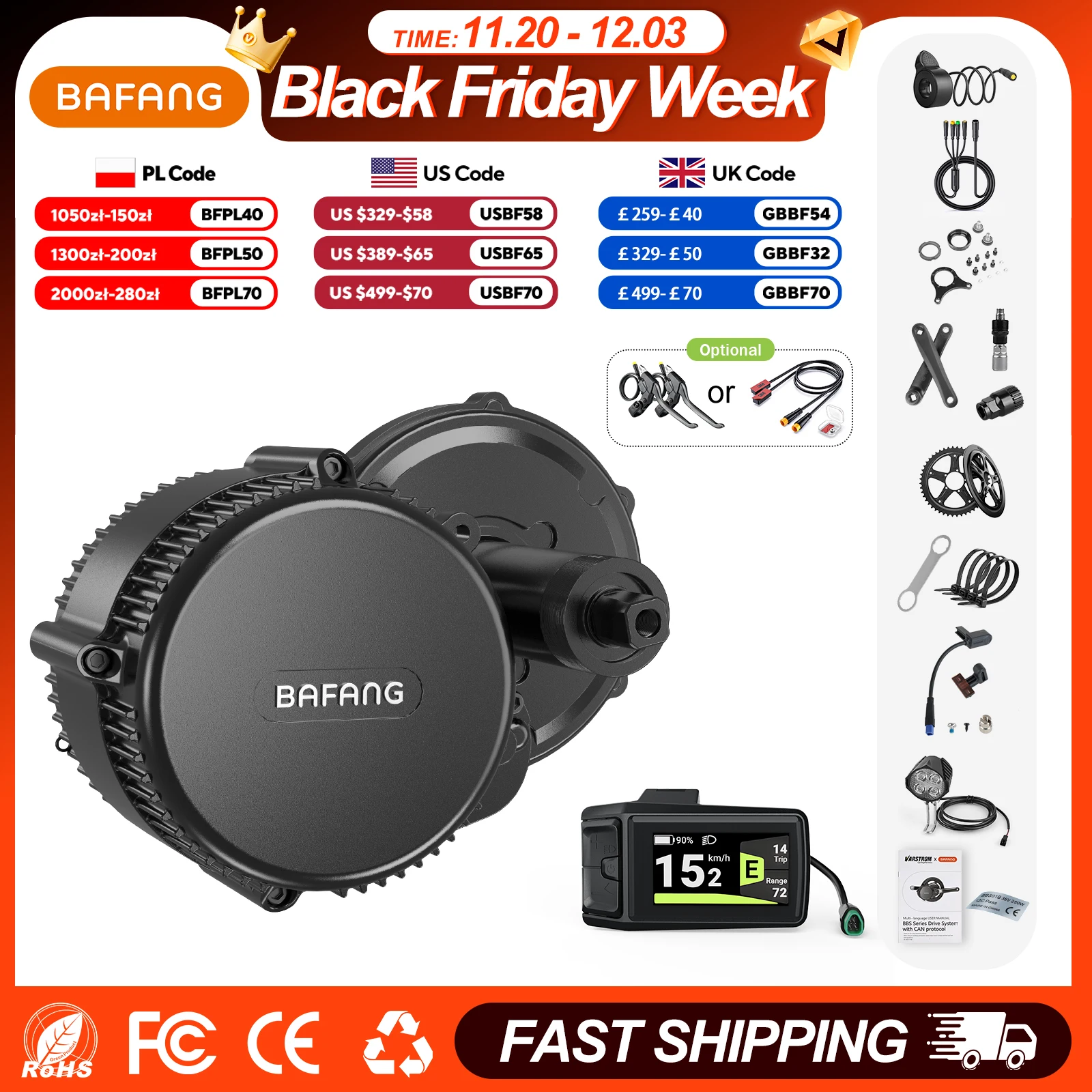 Bafang 750W 48V Motor Kit Komplettset Elektrofahrrad Middle Drive 8fun BBS02 BBS02B eBike Conversion Kit Zentraler Fahrradmotor