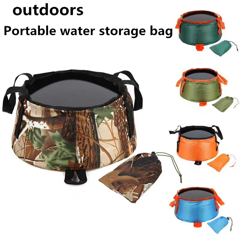 Tragbarer Eimer, wasserdichte Wasserbeutel, Angeln, zusammenklappbarer Eimer, Wasserbehälter, Aufbewahrung, Tragetasche, Outdoor-Waschbecken für Camping