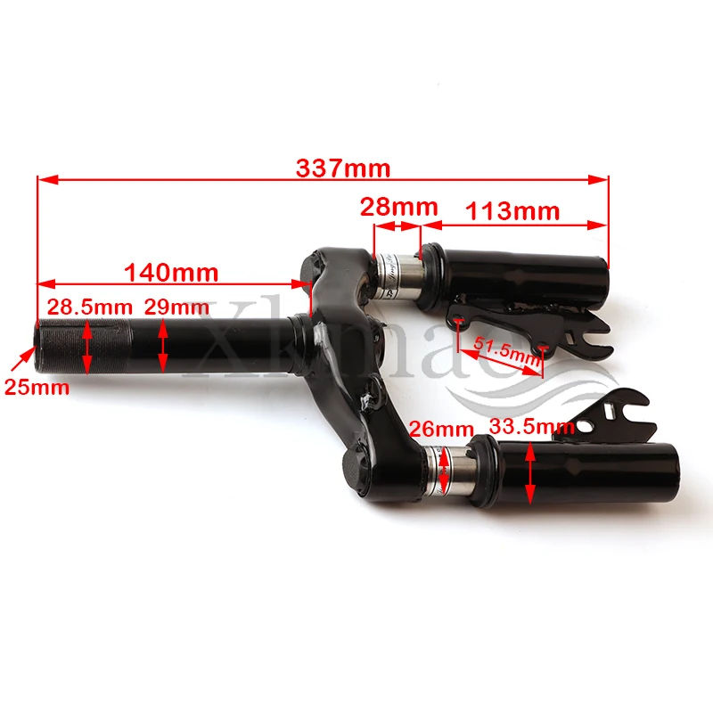 Amortisseur Hydraulique Avant de 10 Pouces, Fourche Avant de Normandie pour Scooter Électrique, Tige Fixe, Frein à Disque de Moto, Pièces de Fourche Avant