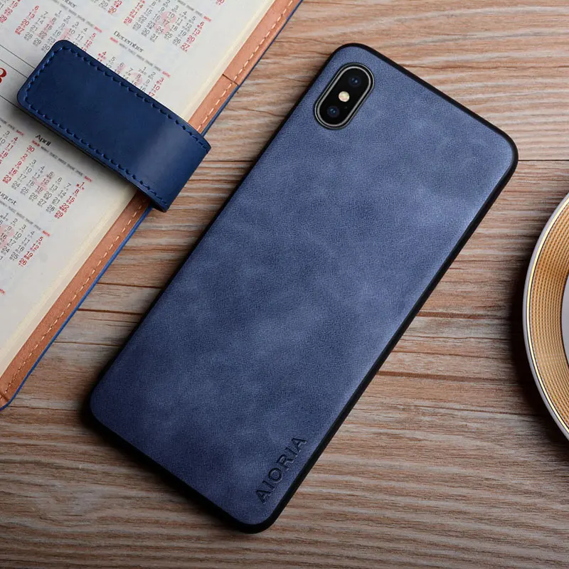 Leather Case for iPhone XS Max XR X funda simple design durable cover for iphone xs case