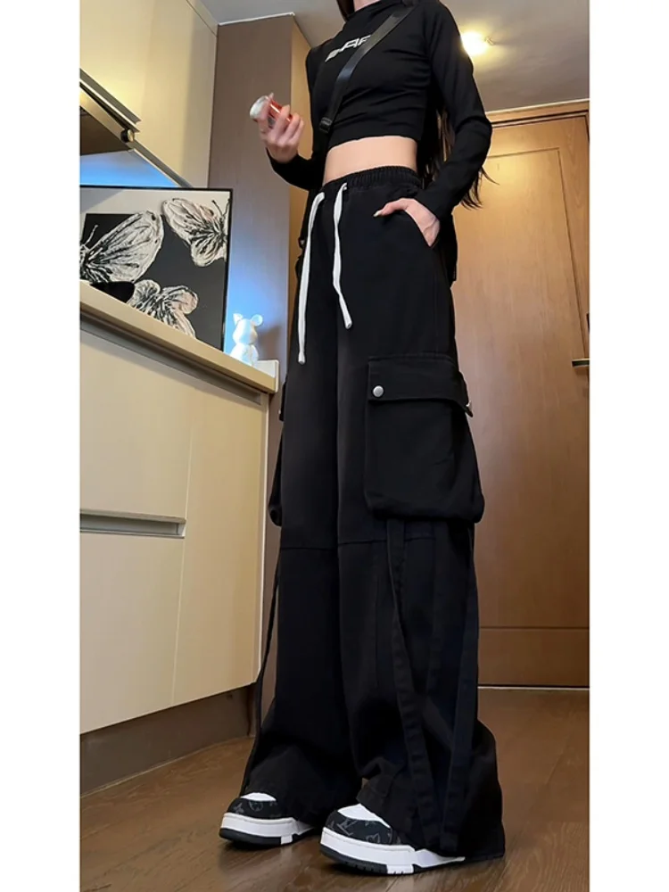 

Мужские рабочие джинсовые брюки в американском уличном стиле, прямые, широкие, с эффектом потертости, осенне-зимняя новинка