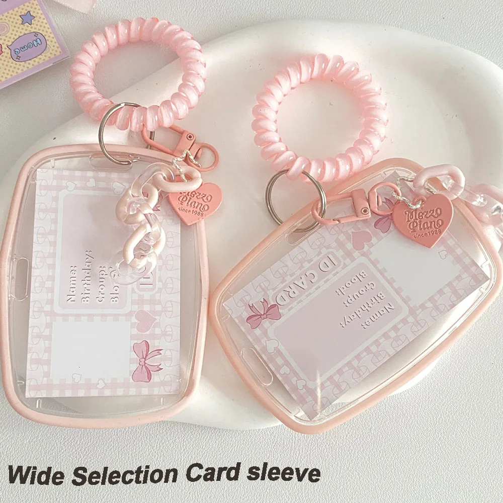 

3 Inch Horizontal Vertical Photocard Holder Bag Pendant INS Transparent Card Protector Portable Bus ID Card Cover For Students