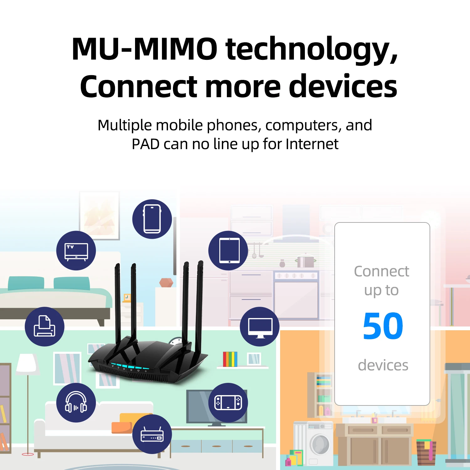 PIXLINK AC22 1200Mbps Wireless WiFi Router wi-fI Repeater Signal Amplifier Wireless-AC Dual Band Smart Technology 4-Gigabit Port