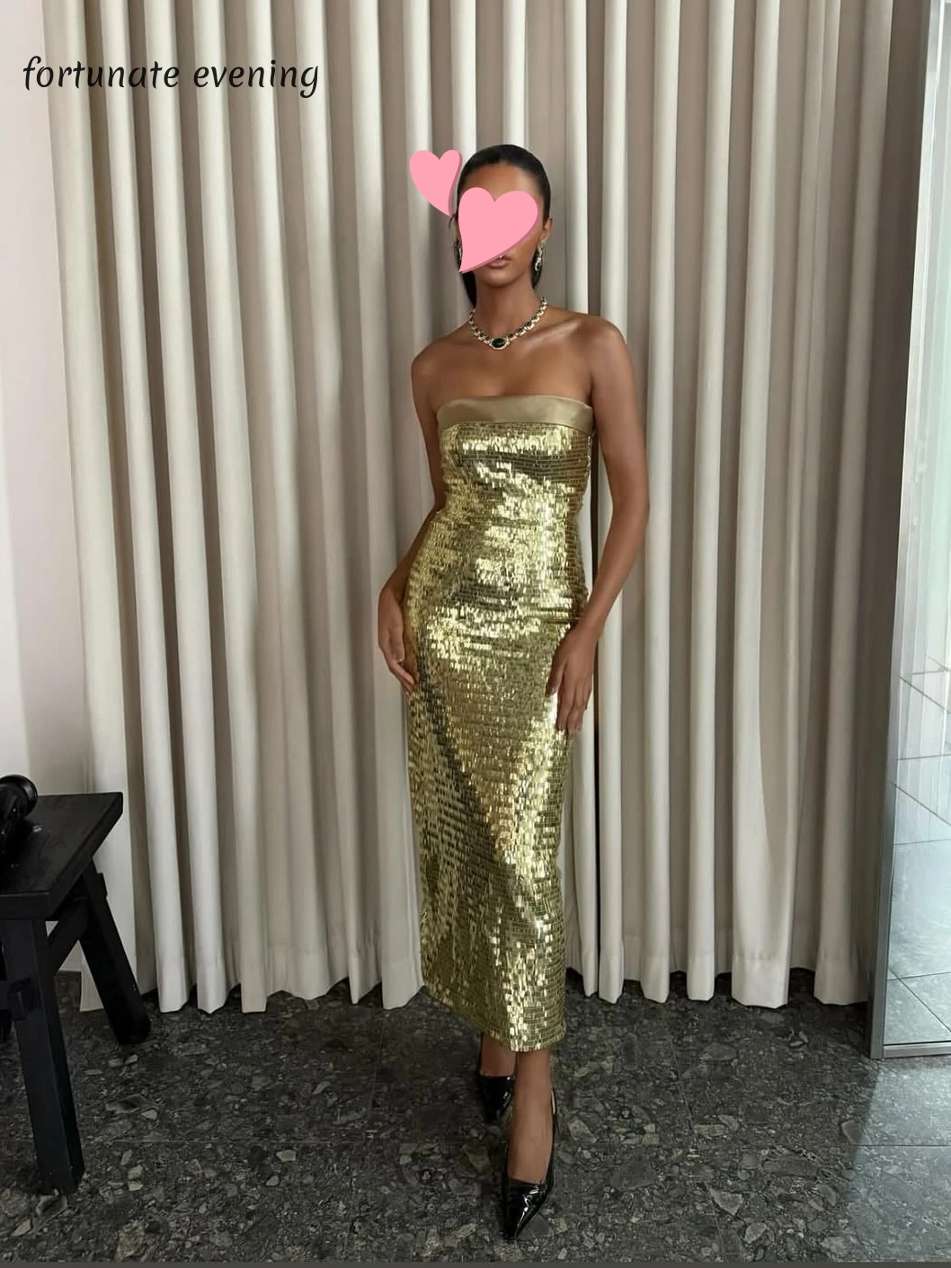 Fortunate Evening Elegant Vintage Sexy Gold Sequins Shiny Mermaid New Customized Formal Occasion Prom Dress Evening Party Gowns