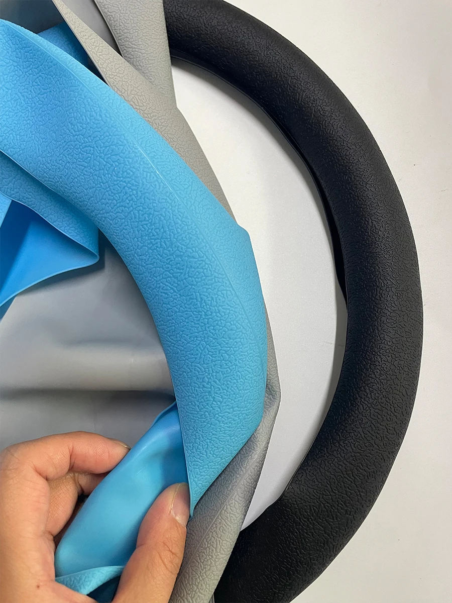 Silikon-Lenkradabdeckung, elastische Schutzhülle, mehrfarbig, Auto-Innenraum-Dekorationsabdeckung aus Silikagel für Männer und Frauen – Detail 6