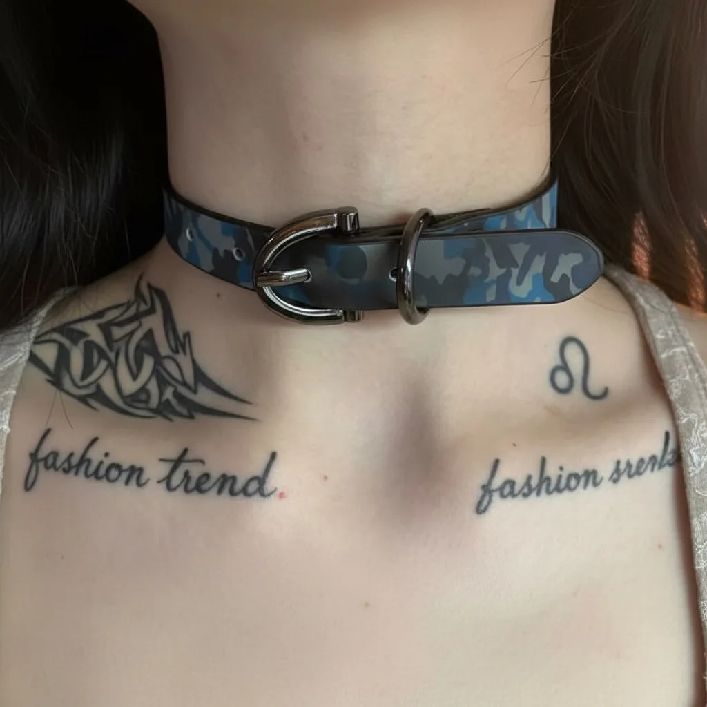 Millennial Spice Girls Hip-Hop Punk Luxury Fashion Color-Changing Design Leather Material Stainless Steel Necklace Choker