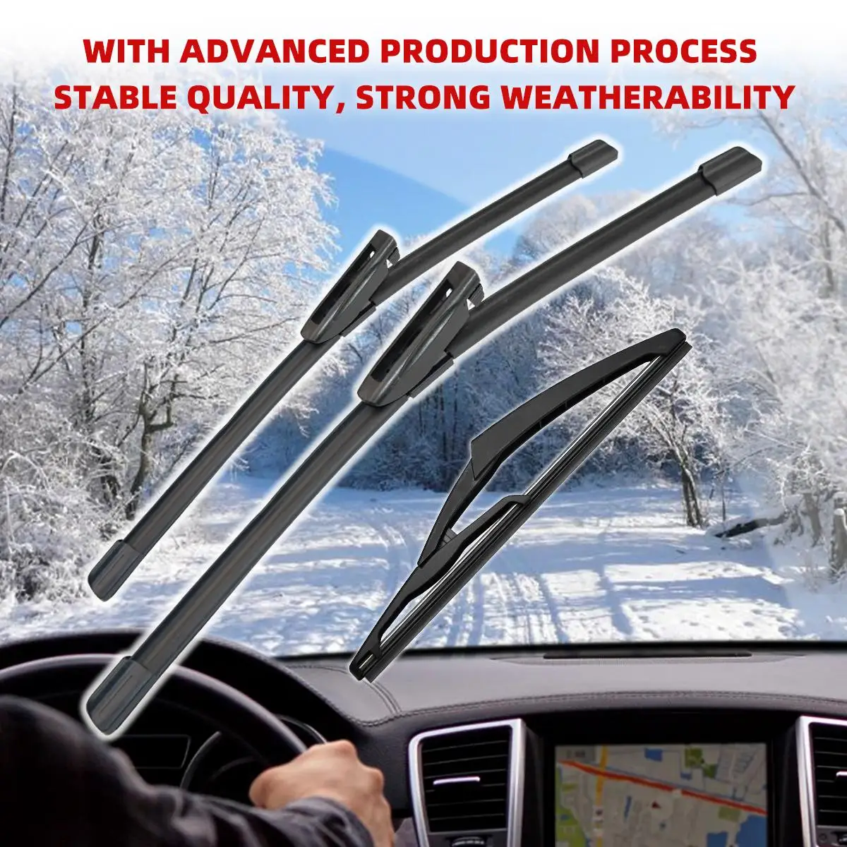 3PCS Car Wiper For Citroen C4 Cactus 2014-2020 Front Rear Wiper Blades Brushes Auto Accessories 2015 2016 2017 2018 2019 2020