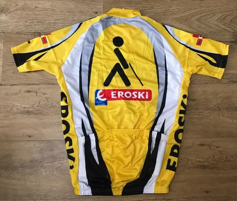 ONCE EROSKI TEAM YELLOW Retro Classic Cycling Jerseys Racing Bicycle Summer Short Sleeve Ropa Ciclismo Clothing Maillot