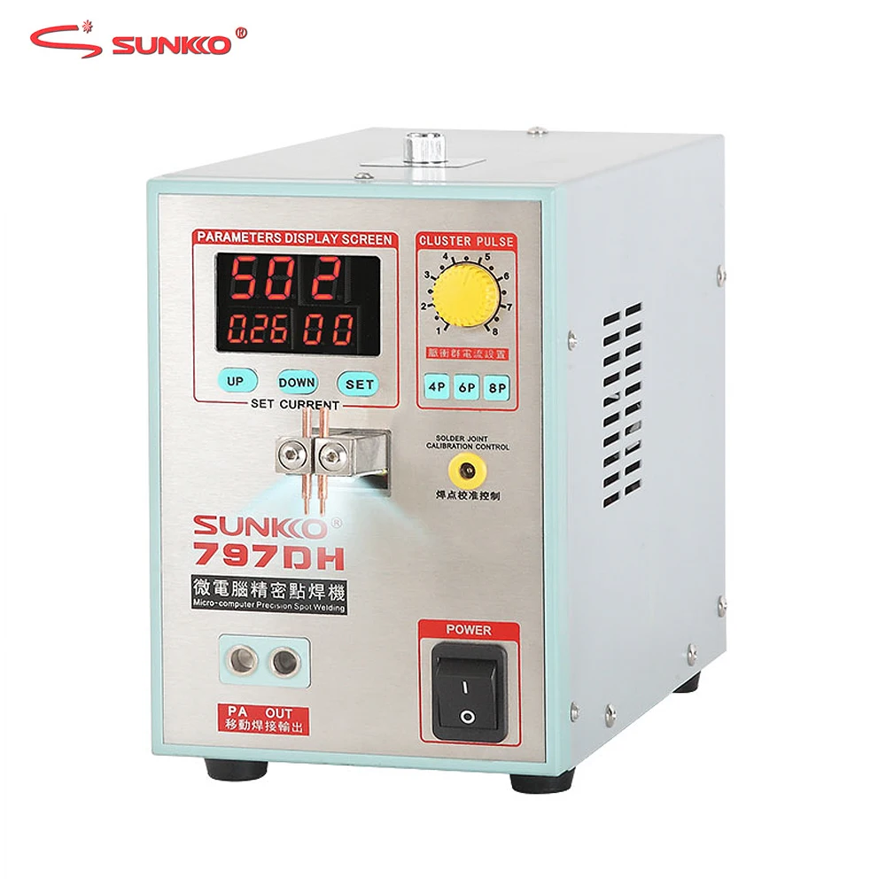Sunkko 797dh soldador de ponto 3.8kw bateria de alta potência máquina de solda a ponto para 18650 baterias soldadores de ponto de pulso de precisão de solda
