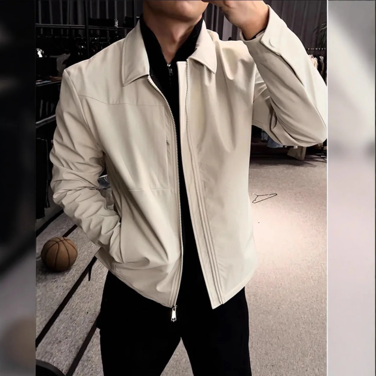 American Casual Autumn Jacket Tough Guy Front Shoulder Strong Coat Three-dimensional Cutting