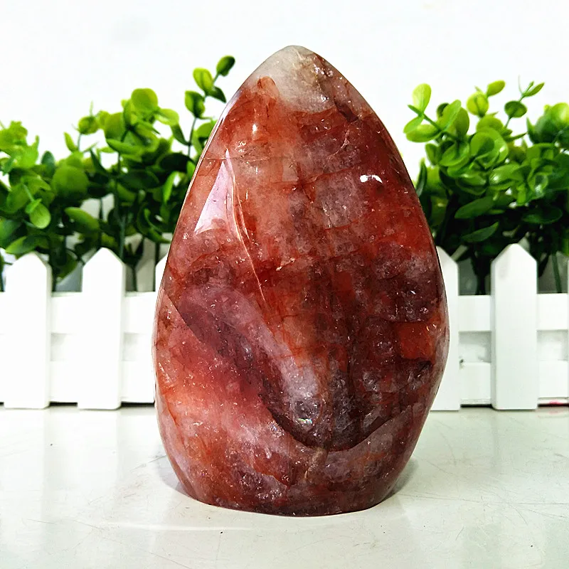 Natural Stone Red Hematoid Quartz Crystal Freeform Room Decoration Home Gemstone Mineral Witchcraft Spiritual Healing Crystals