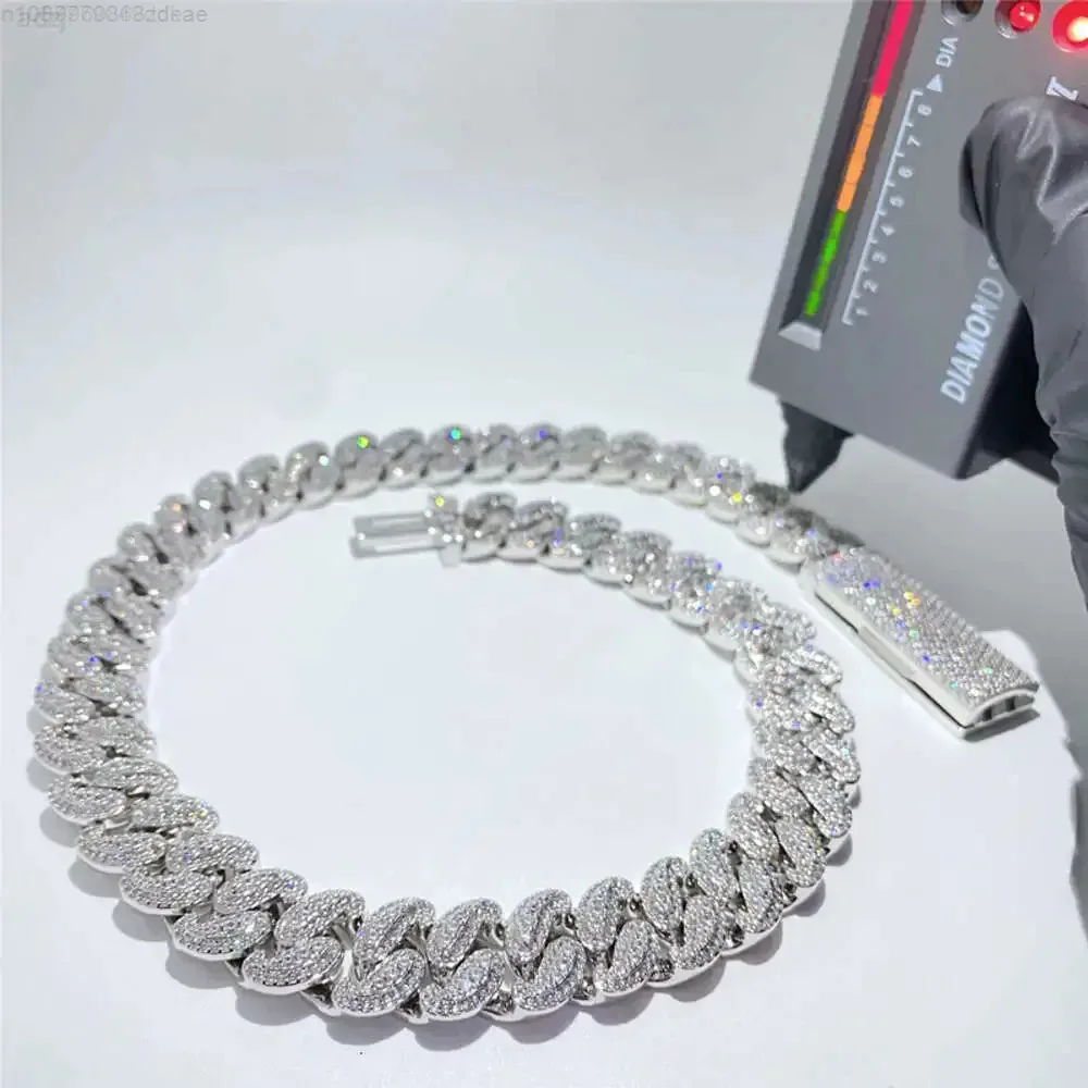 

Custom Big Guy Vvs Diamond Heavy Miami Cuban Link Chain Iced Out 925 Solid Silver Hip Hop Men Jewelry Cuban Necklace Bracelet