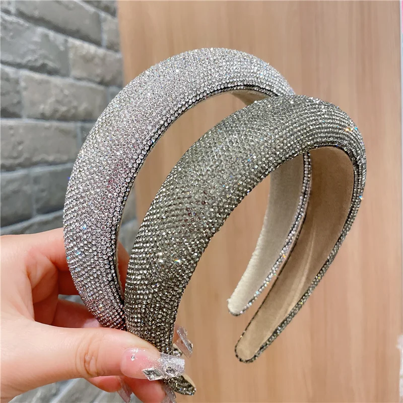 South Korea\'s   full drill headband rhinestone bright shiny headhoop2022 high-end high-end cranial top hair accessories female