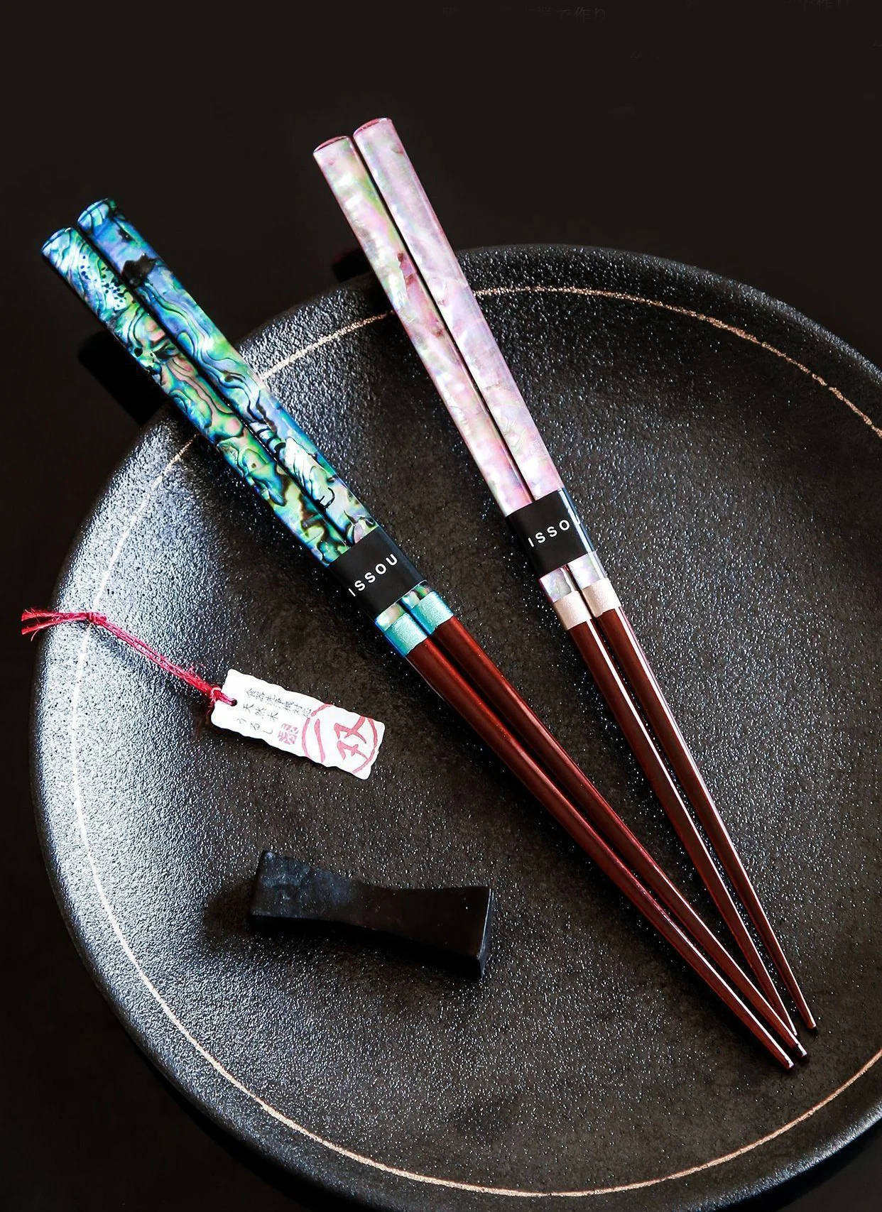 Mother of Pearl Chopsticks Reusable Traditional Lacquer Art Wooden Chopsticks Japanese Unique Decorative Natural Color