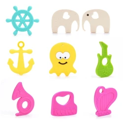 LOFCA 1 Piece Baby Food Grade Silicone Teething Toys Multiple Styles BPA optional Molar Toys Necklace Accessories Baby Chew