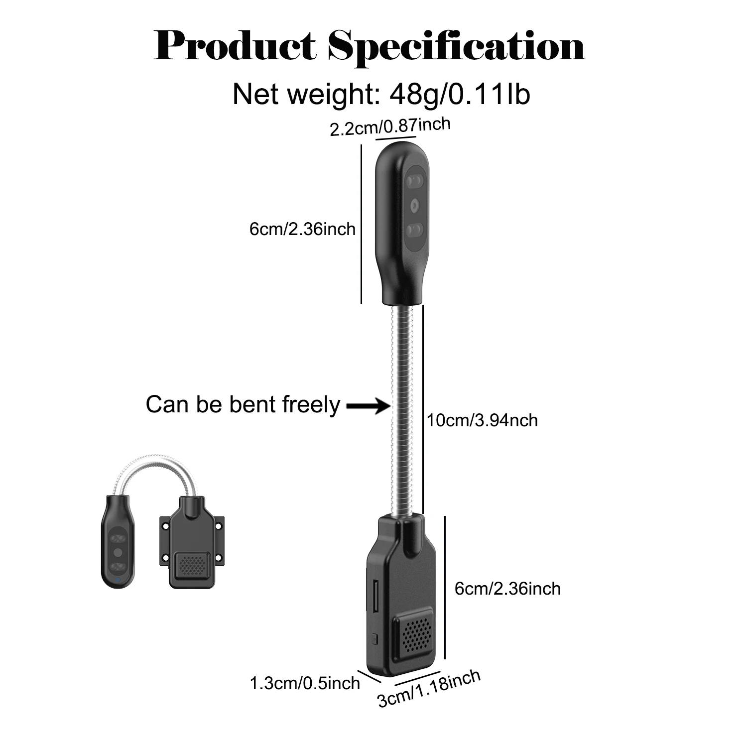 Flexible Gooseneck Baby Pet Monitor Camera, Home WiFi Security Cam with Zero‑Installation, Two‑Way Audio, Motion Detection