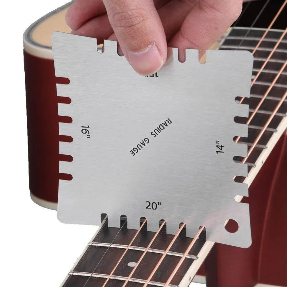 

​4Pcs Stainless Steel Guitar Radius Gauge​ Guitar Setup Tool​ ​Radius Measuring Set​ ​Notched Radius Gauge​ ​Fingerboard Ruler​