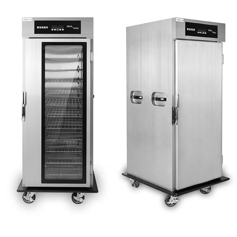 Restaurant Stainless Steel Mobile Single Door Hold Cabinet Food Warmer Cabinet Cart