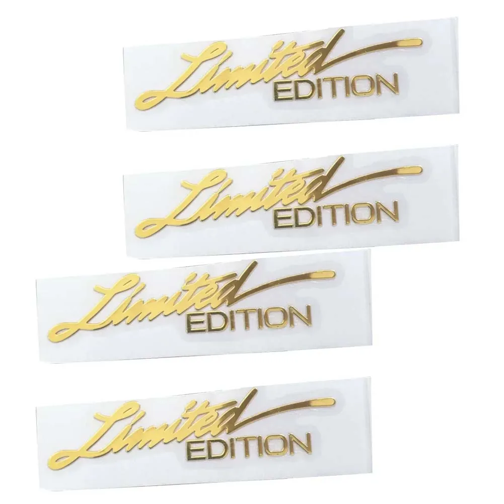4pcs 3D Metal Limited Edition Logo Gold Badge Metal Sticker Decal Motorcycle Automobile Popular Letter Name Sticker