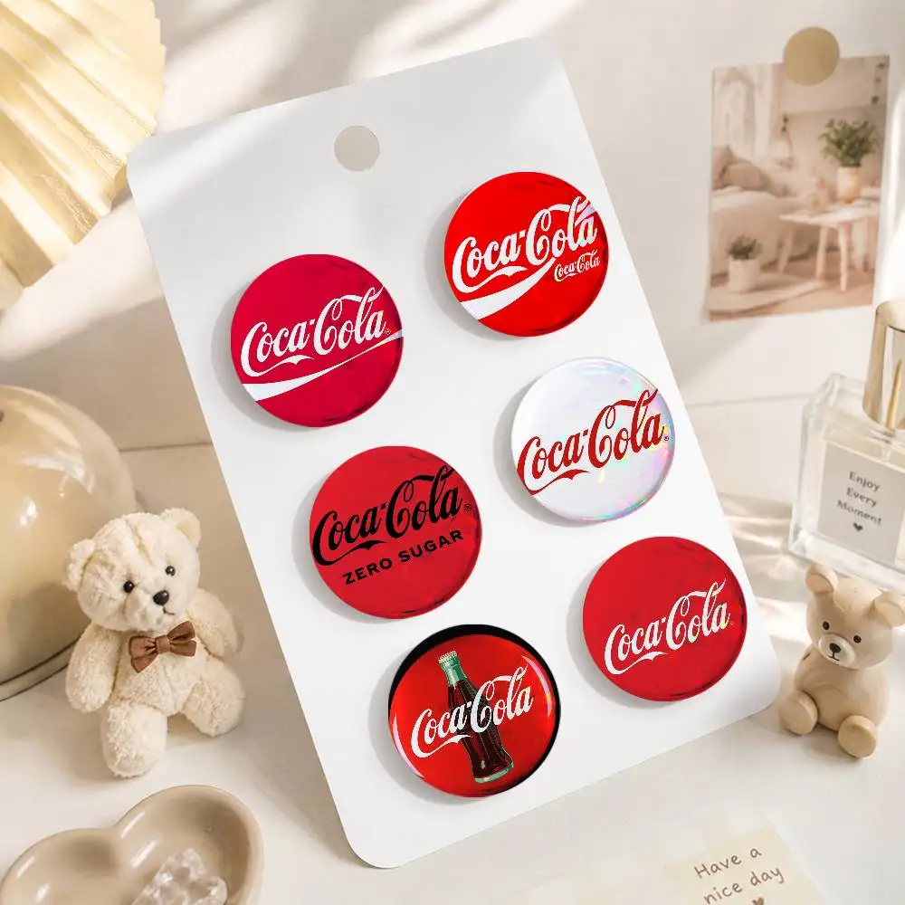 A-COCAS-COLAS Snap-in Pins Cartoon Character Round Creative Brooches For Backpack Accessories Jewelry Gifts