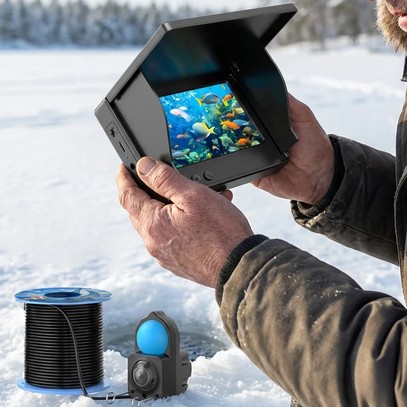 Underwater Fishing Camera with Monitor – Portable HD Fish Finder with Infrared Night Vision & Depth Detection for Ice, Lake, River & Sea Fishing 7