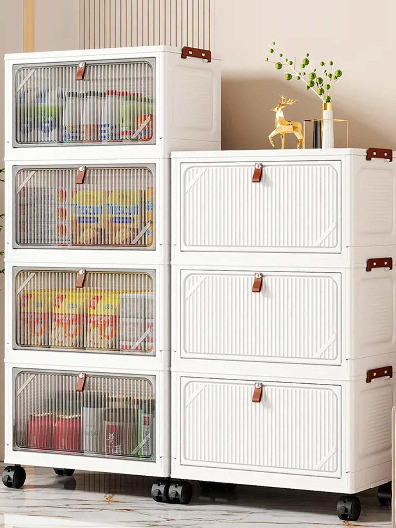 تركيب مجاني لملابس الأطفال والوجبات الخفيفة، خزانة تخزين بلاستيكية قابلة للطي لصندوق تخزين غرفة الأطفال متعدد الأطفال الرضع