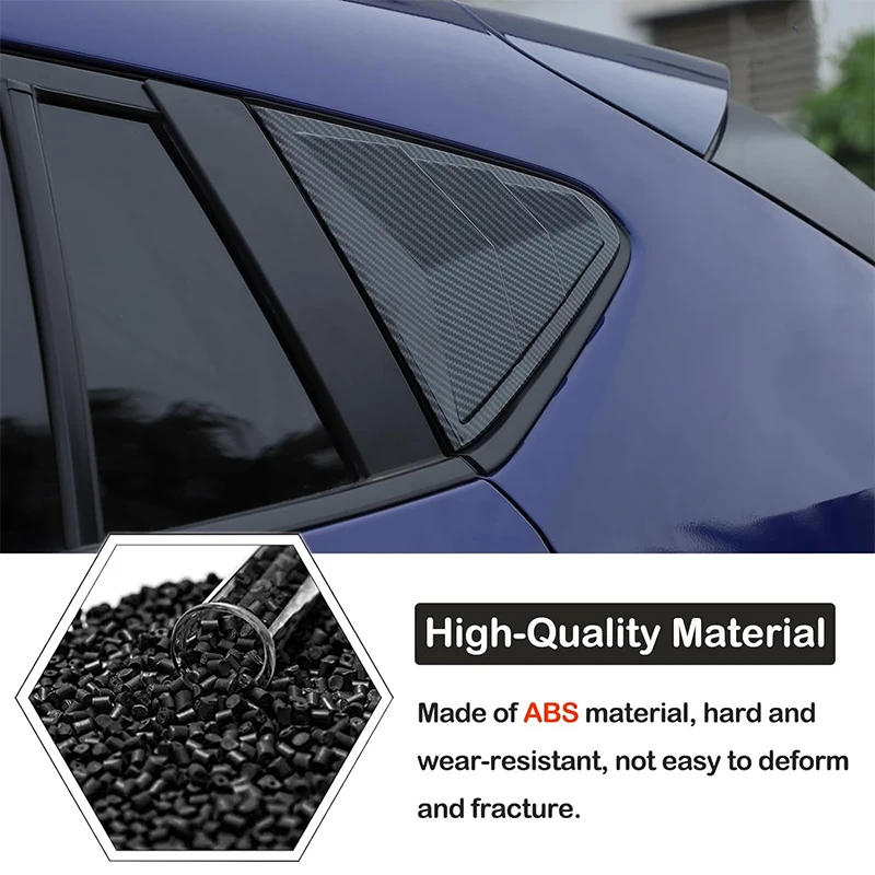 For Subaru Crosstrek 2023 2024 ABS Rear Side Window Louver Cover Triangular Window Shutters Trim Sticker Exterior Accessories