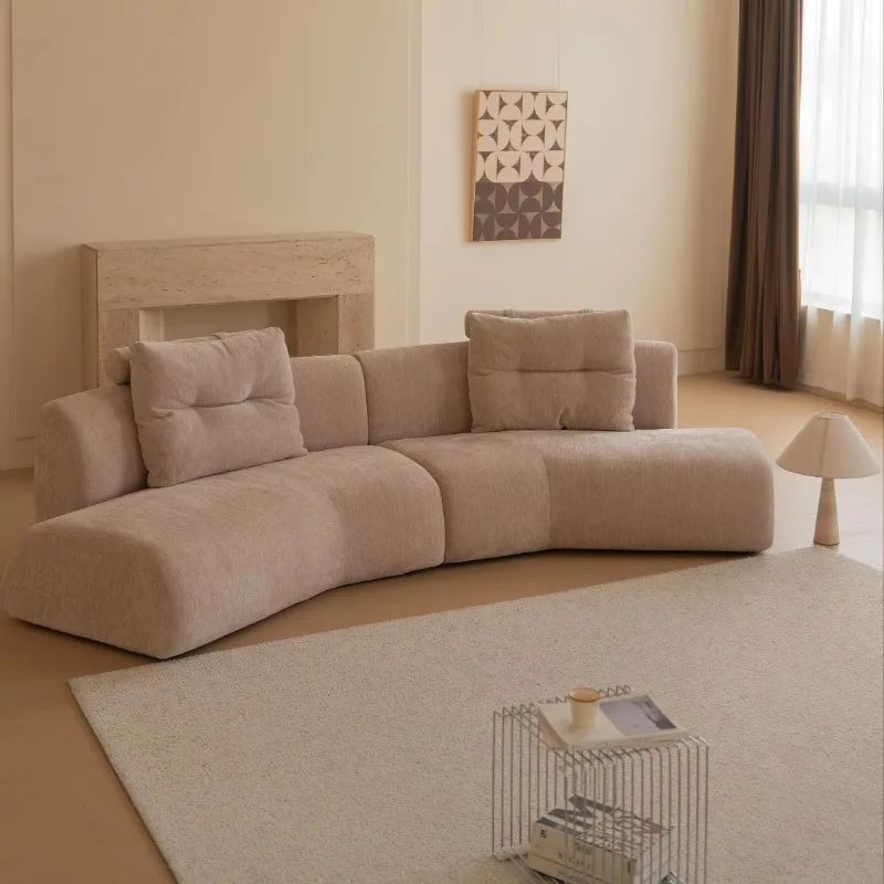 Curved combination sofa, oversized cloud fabric sofa, suitable for villa living room, wholesale bulk order