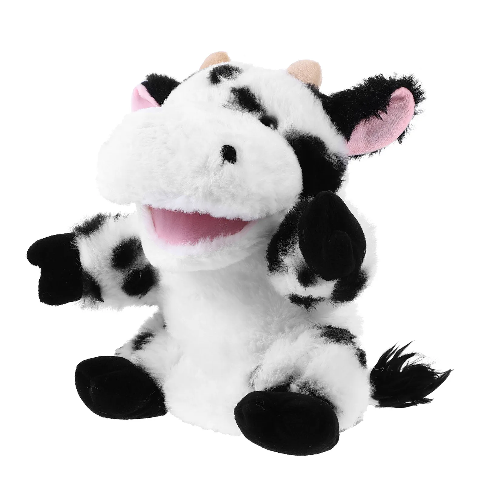 

Cow Cartoon Hand Puppet Animal Soft Interactive Storytelling Role Playing Educational Animal Hand Puppet Realistic Finger Toy