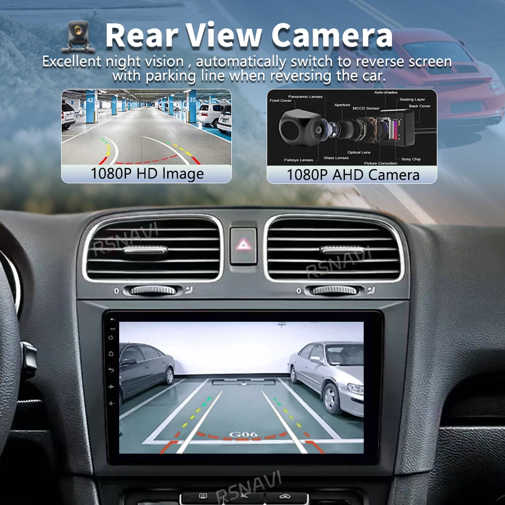 Android 16 Car Radio For Volkswagen VW Golf 6 MK6 GTI R 2008 - 2012 Wireless Carplay Android Auto Car Stereo Multimedia Player