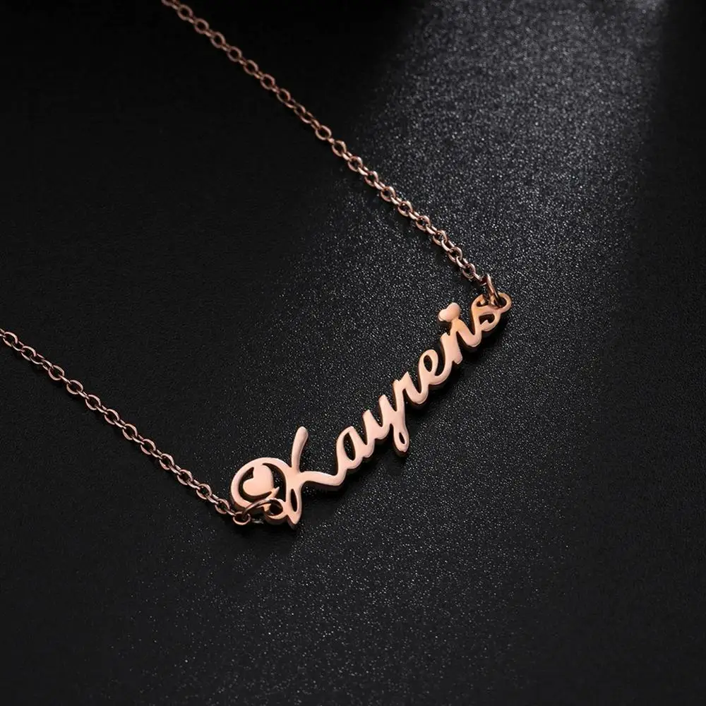 Sipuris Unique Custom Name Letter Pendant Necklace Personalized Heart Stainless Steel Necklaces For Women Jewelry Gifts 2022