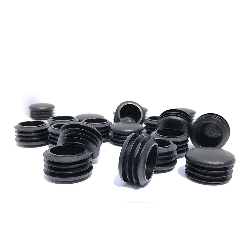 2~100P Thicken Black Round Blanking Plug Caps 16mm 19mm 22mm 25mm Tube Pipe Inserts Plug Bung Insert Stopper For Chair Leg Pipe