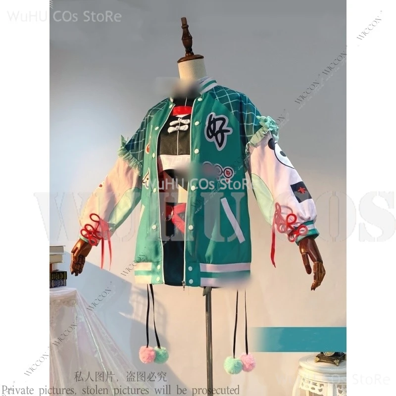 PJSK Cosplay Costume Mikuku Halloween Party Mikku Stage Costume Wig Comic Disguise HAO Role Play Woman Adult Daily Outfit Panda
