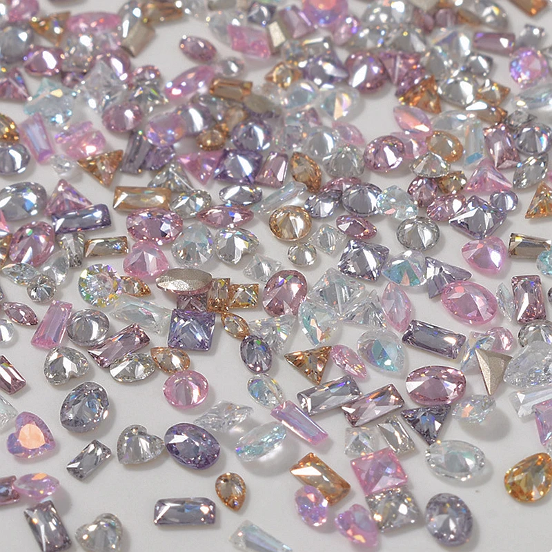 50PCS Mini Zircon Glitter Nail Art Rhinestones Crystal Diamond Gem Stone Jewelry Parts Accessories For Nail Decoration Supplies