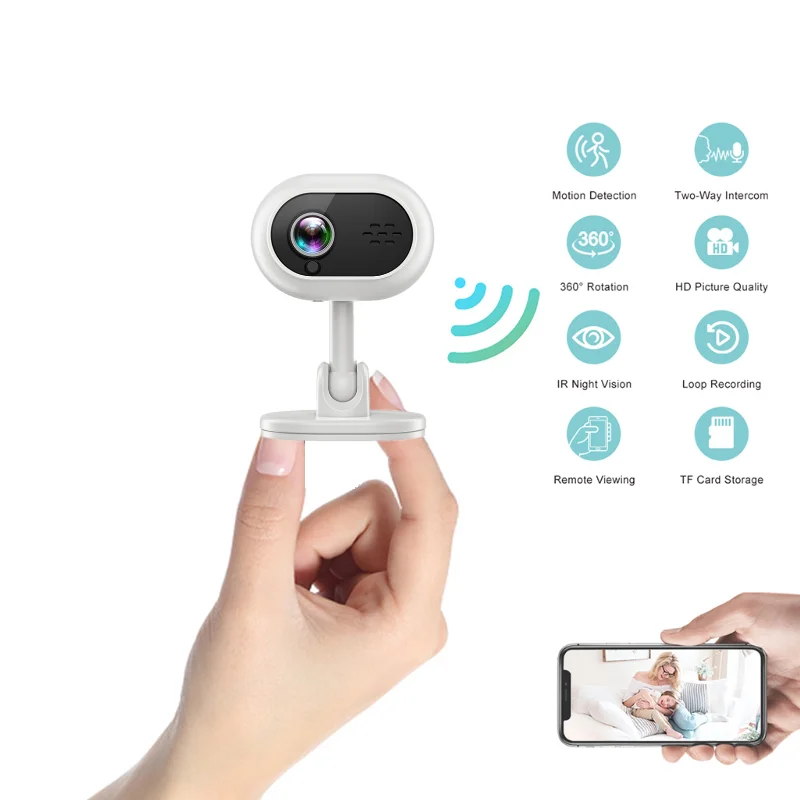 1080P mini Smart WiFi IP Camera Indoor Wireless Home Security AI Human Detect CCTV telecamera di sorveglianza 2MP Auto Tracking Cam